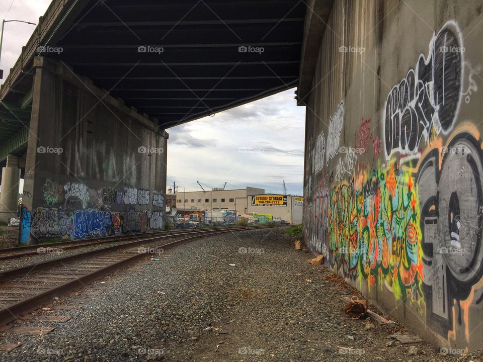 Wrong side of the tracks. Urban art