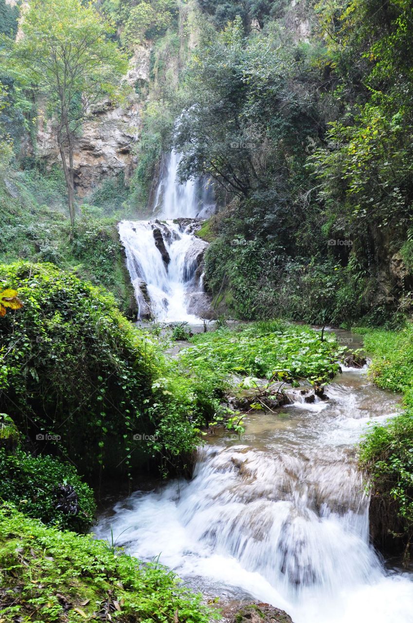 Villa Gregoriana Waterfall. Italy