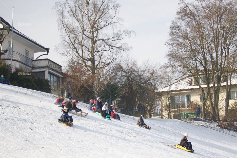 Children Enjoying A Sleigh Ride