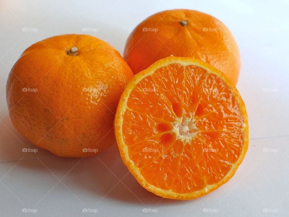 Oranges isolated on white background