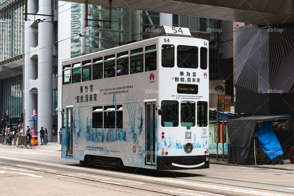 Hong Kong Tram or Tramway. It’s vintage transportation and cheapest on Hong Kong Island.