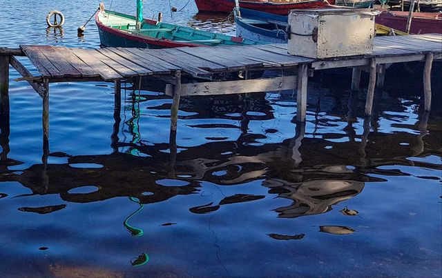 Reflections from boats
