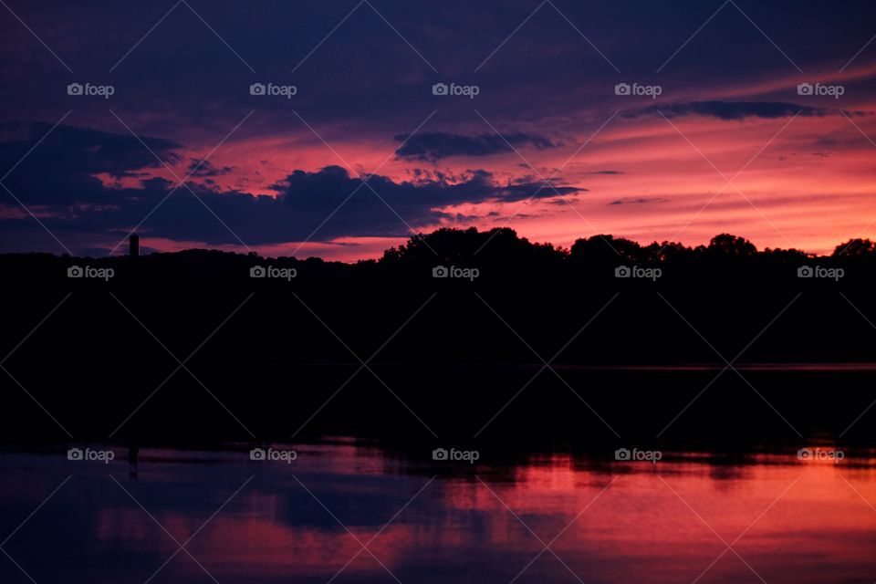 Sunset over the lake