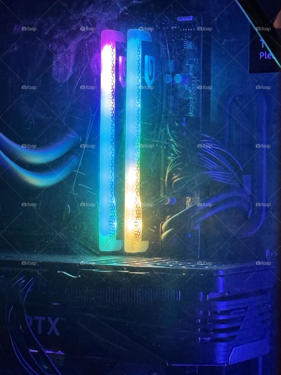 Yellow and blue tubing.