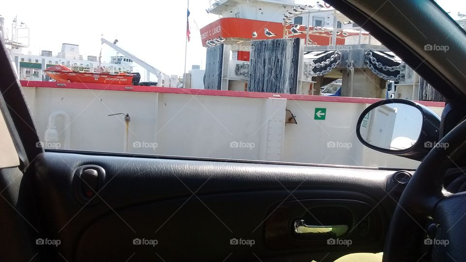 Galveston Ferry. ferry dock view