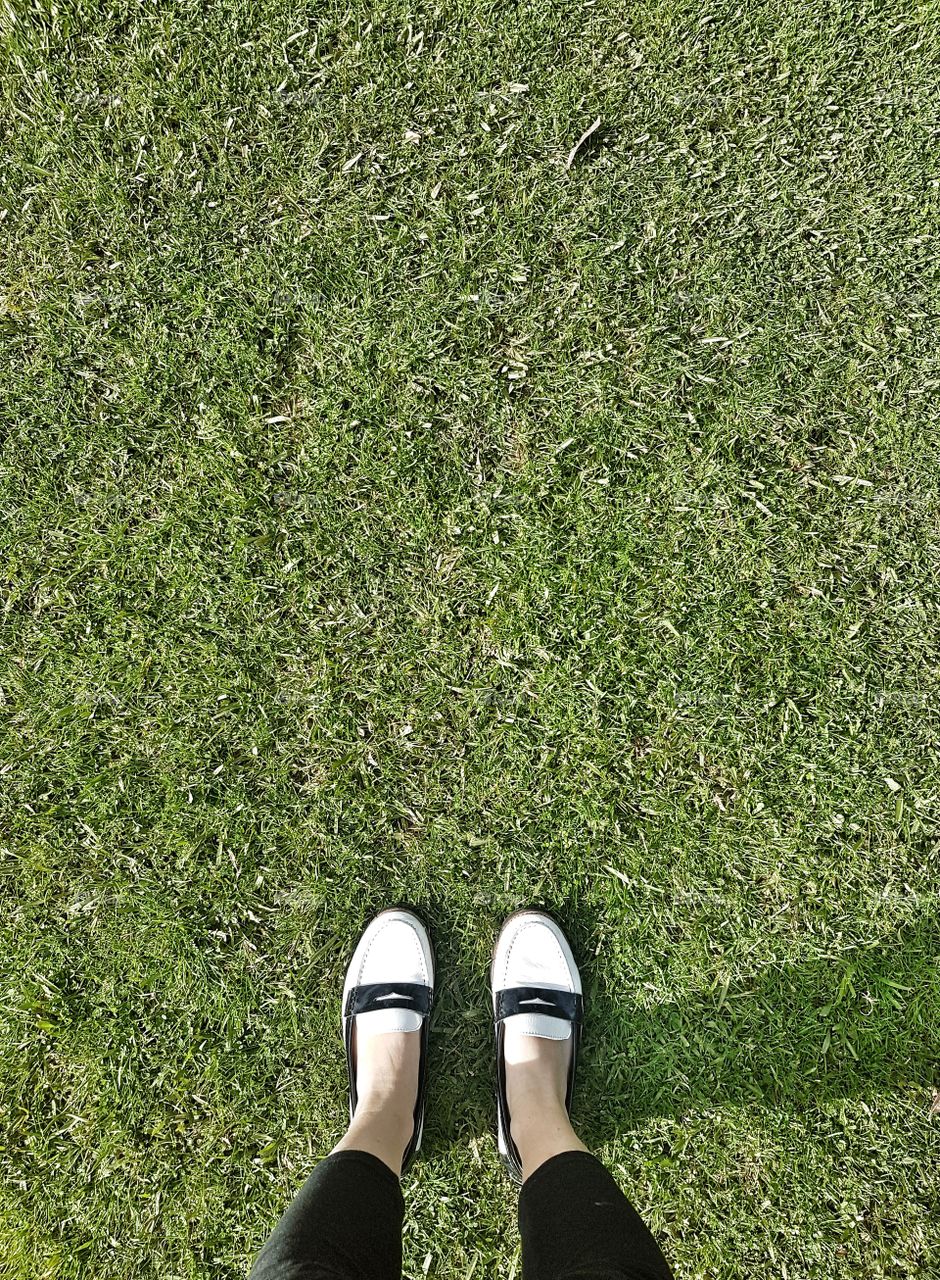 Shoes on grass