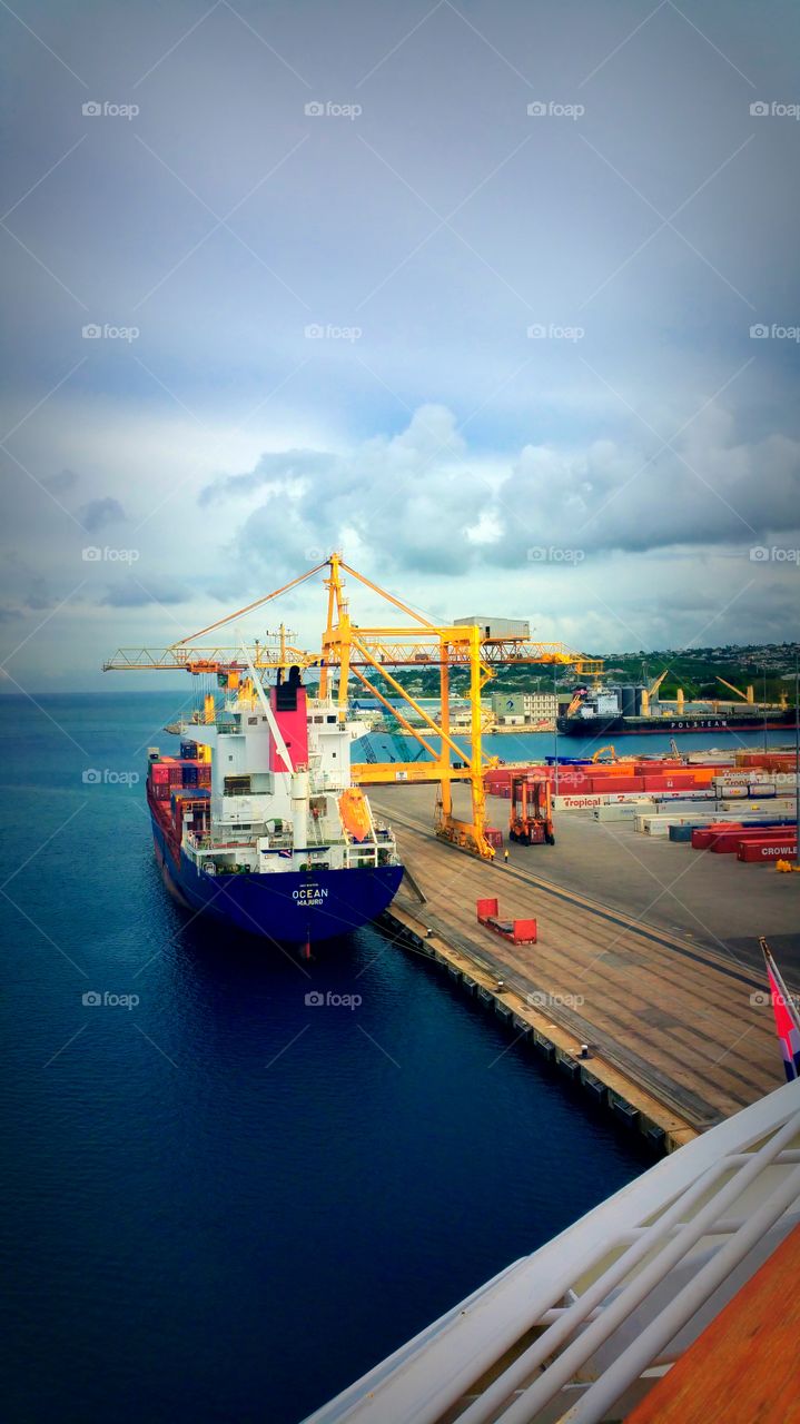 Port Bridgetown Barbados..tanker unloading goods