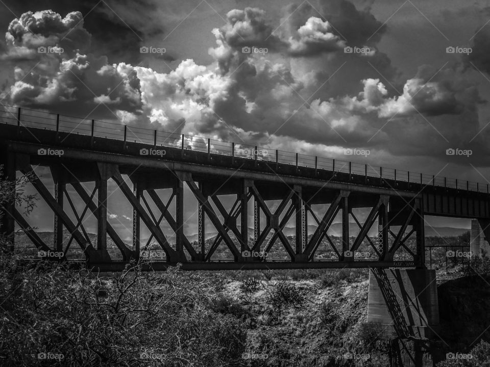 Black and White - Railroad Cloudscape 