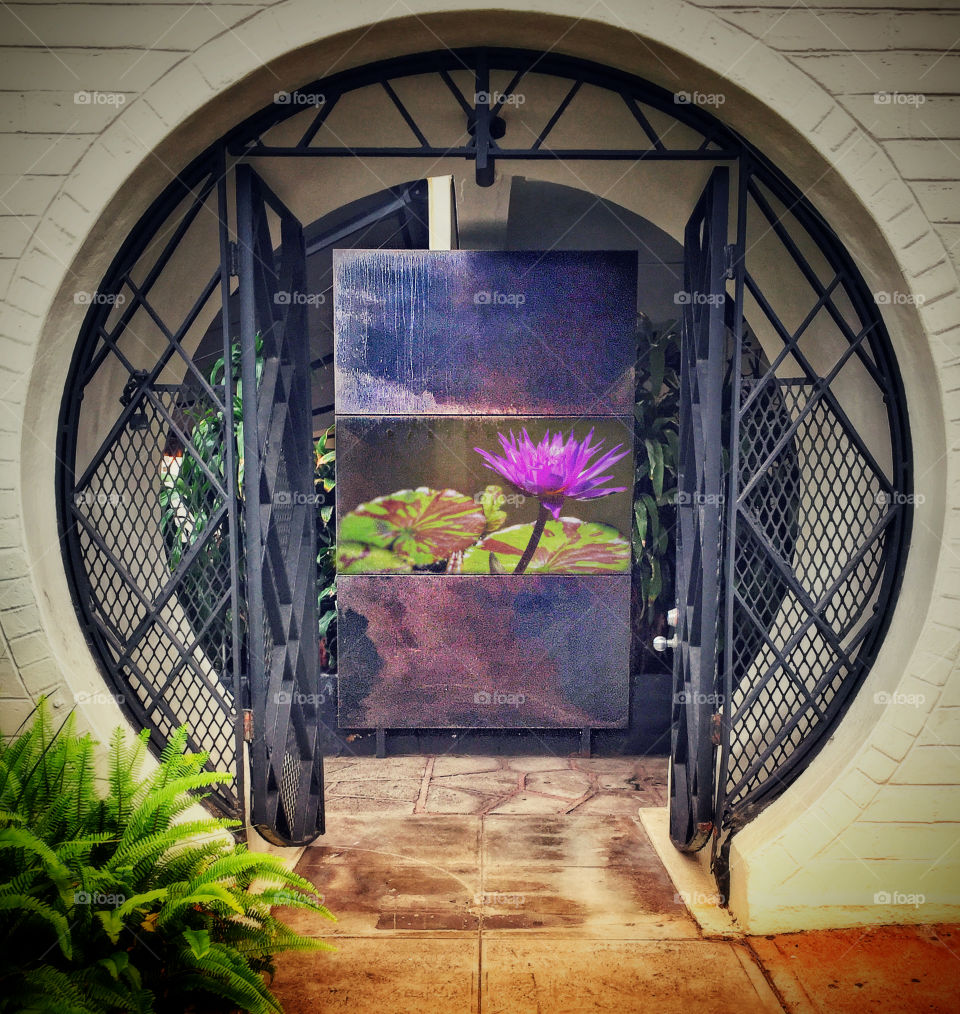 Round doorway to a serene day spa