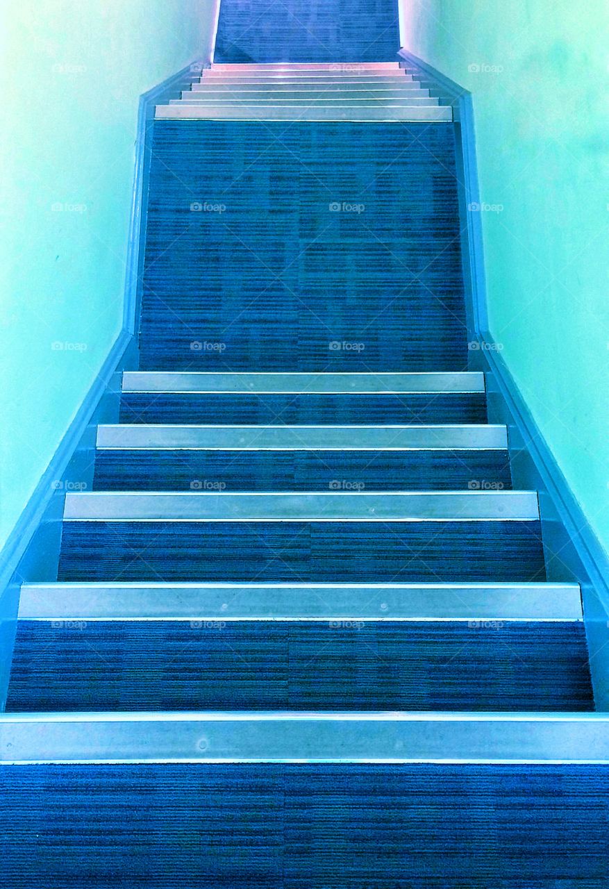 Stairway in blue