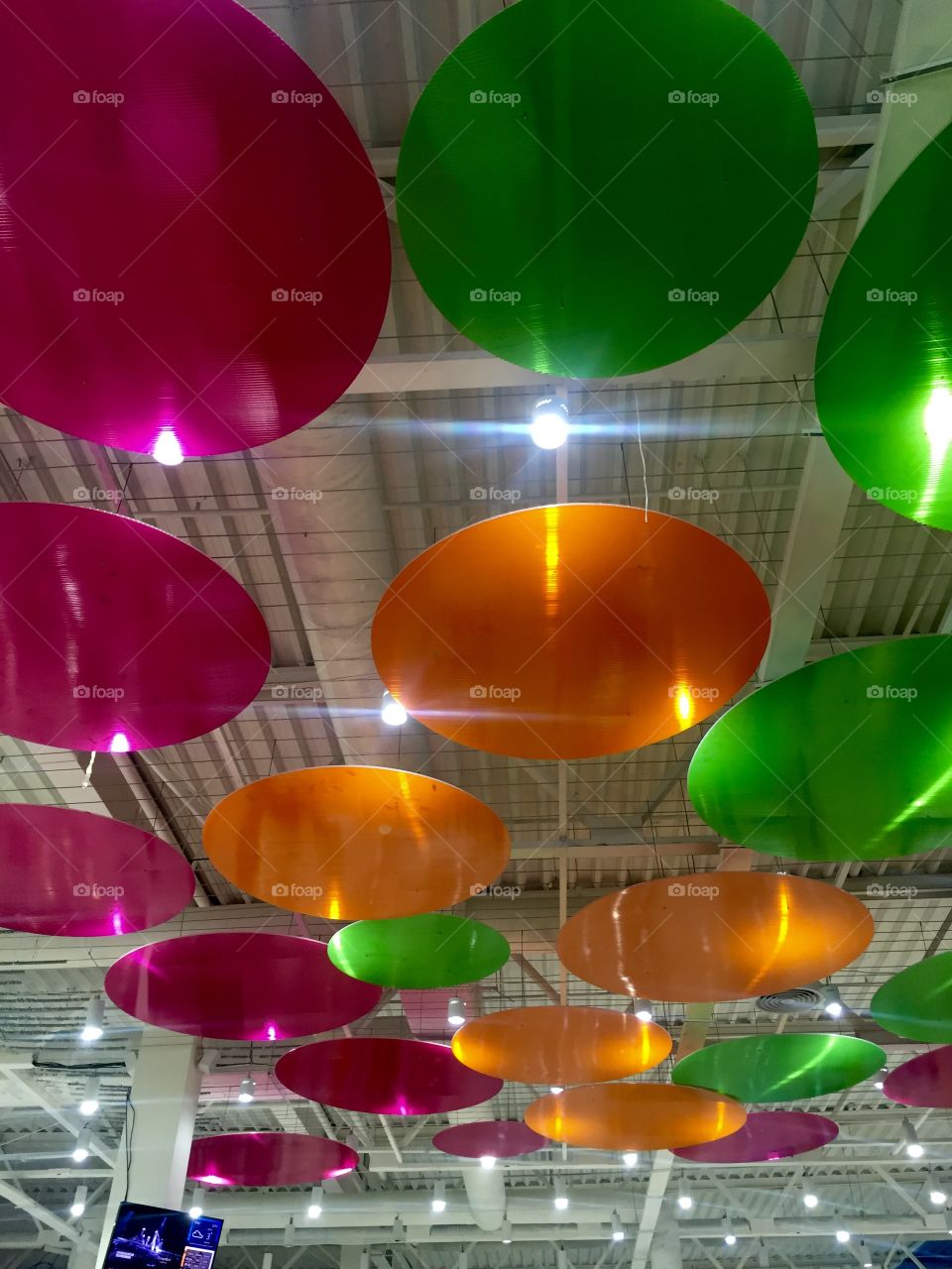 Colored circles in the ceiling 