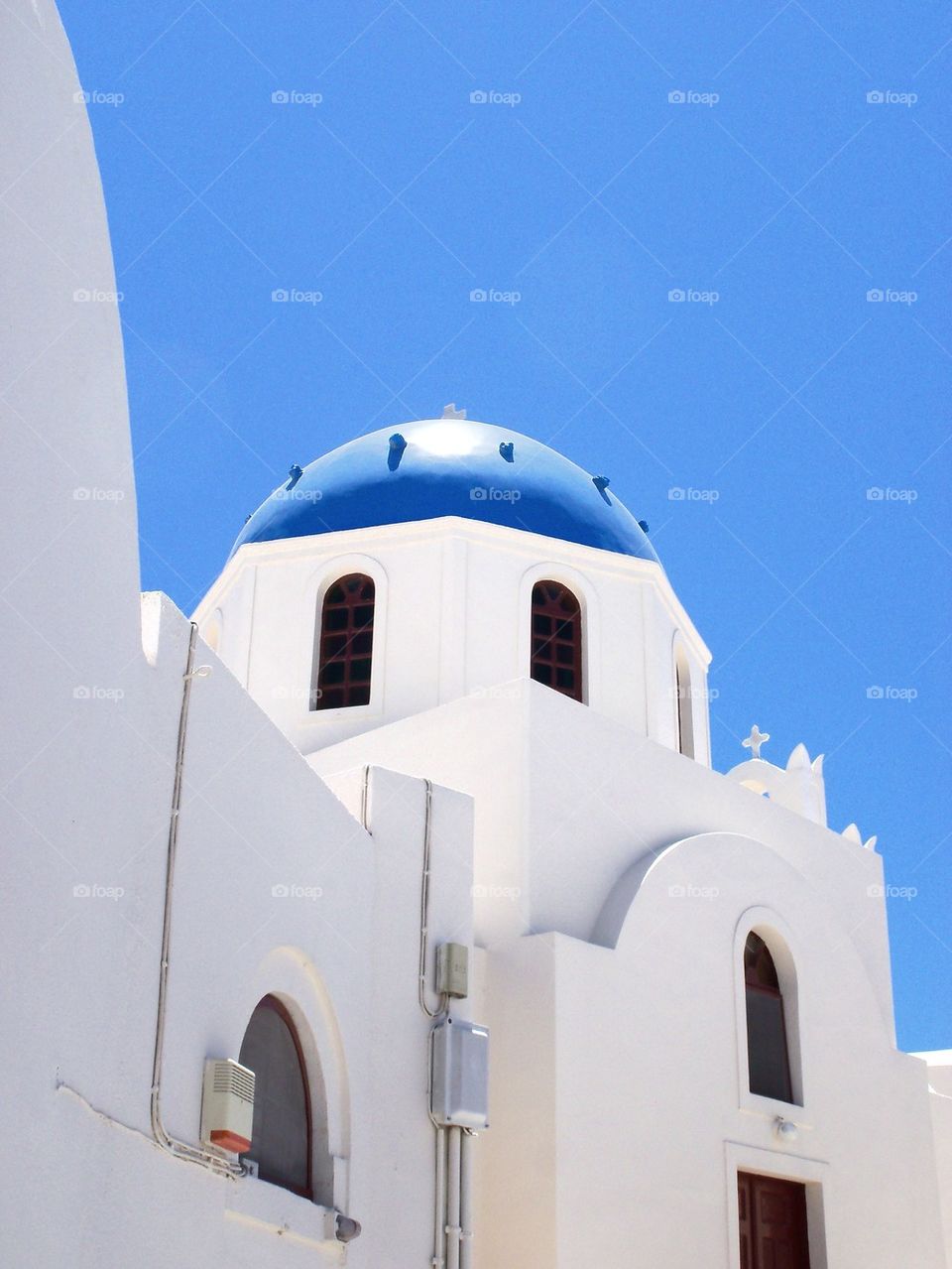 Whitewashed church Santorini