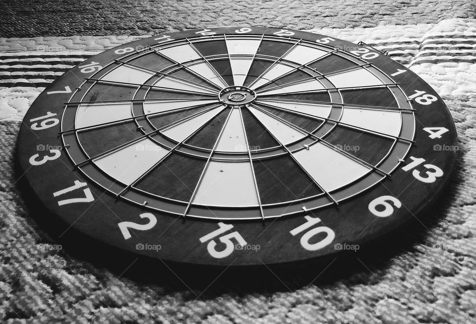black and white dart board
