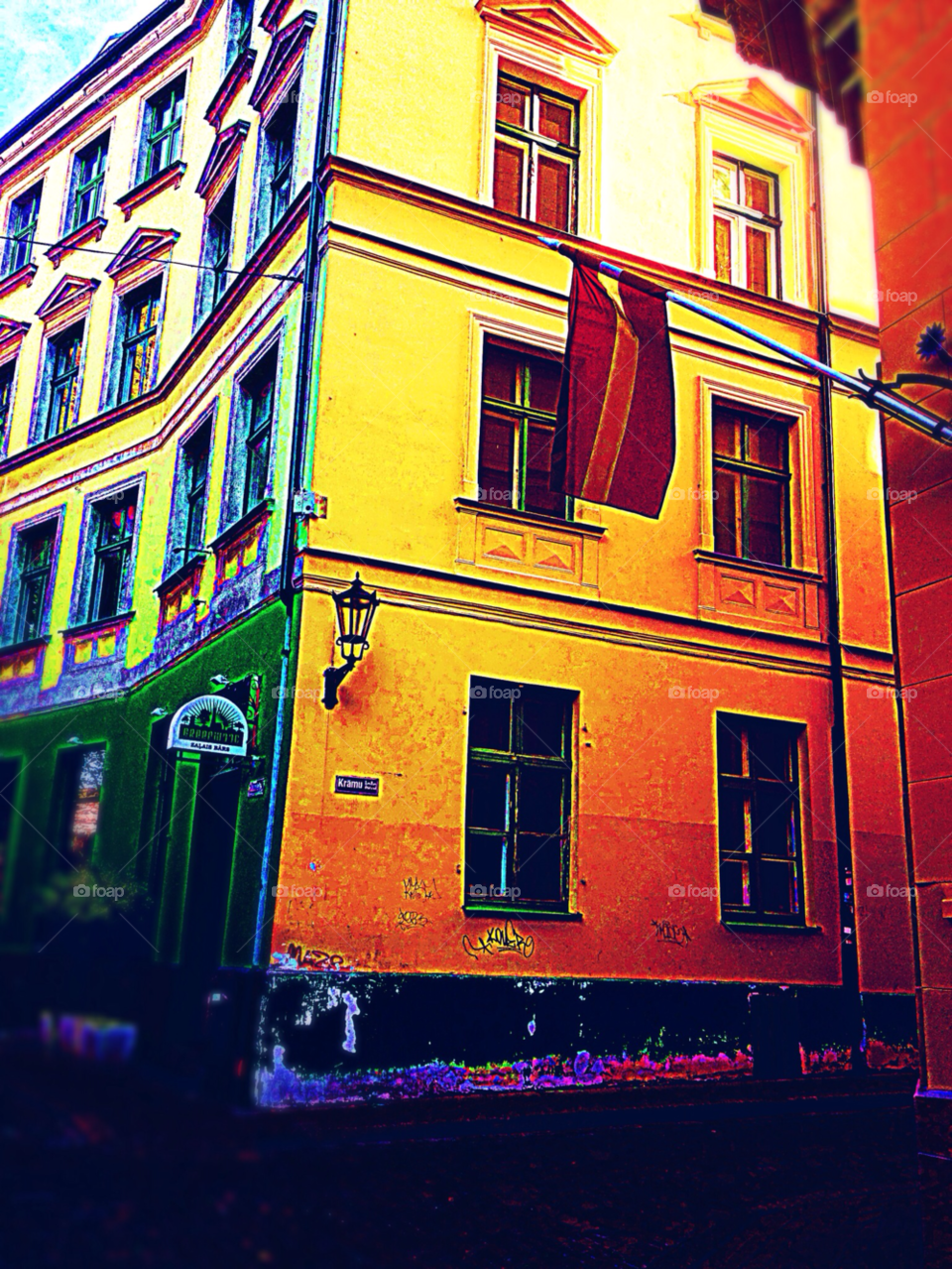 street house latvia flag by penguincody