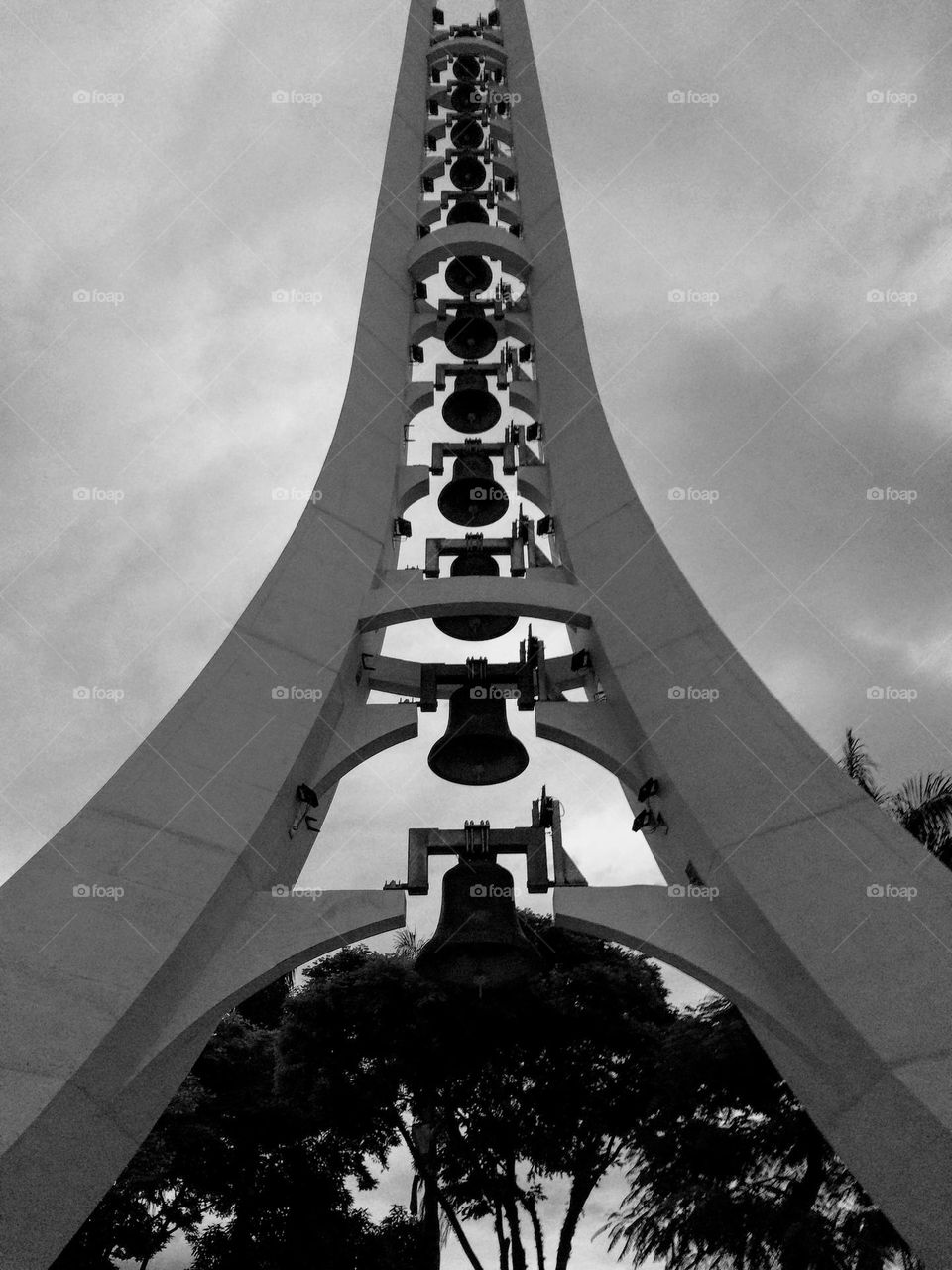 Bell tower seen from the ground up