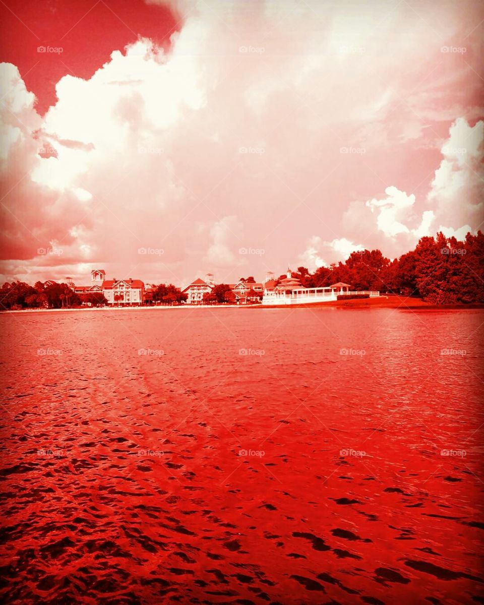 Lush clouds by the disney boardwalk in Orlando Florida