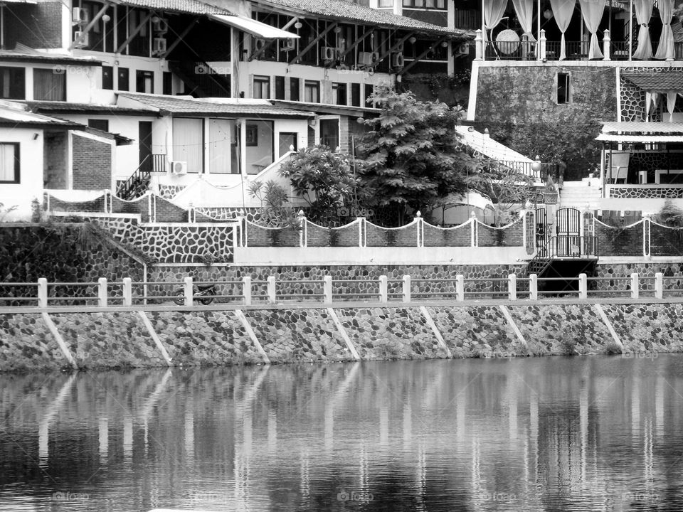 House on the edge of the pond