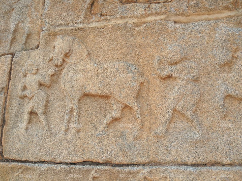 Ancient wall painting from hampi