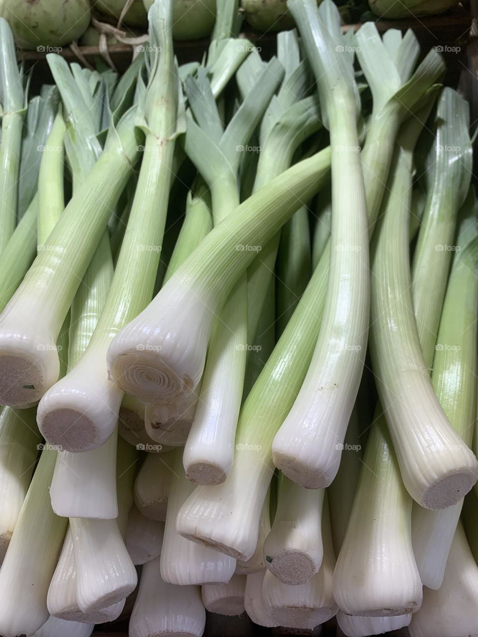 Fresh leek in the market 