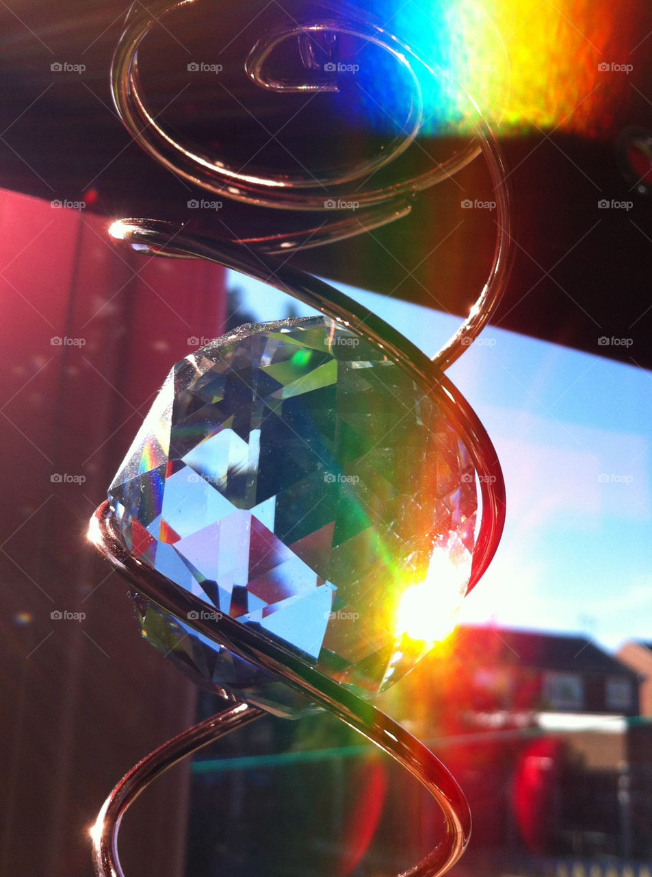 rainbow close-up spiral crystal by binkyboo