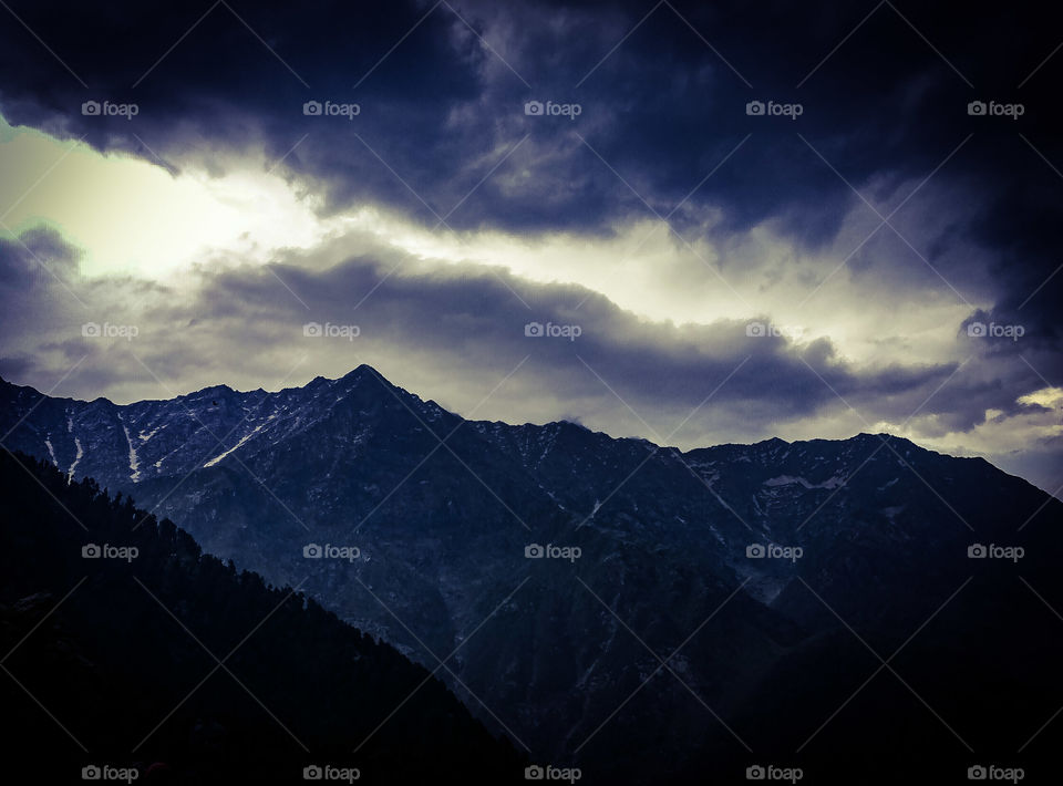 Mountains and clouds and sky