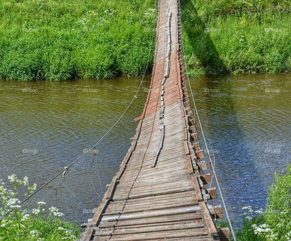 Wood, Nature, Water, Summer, Bridge