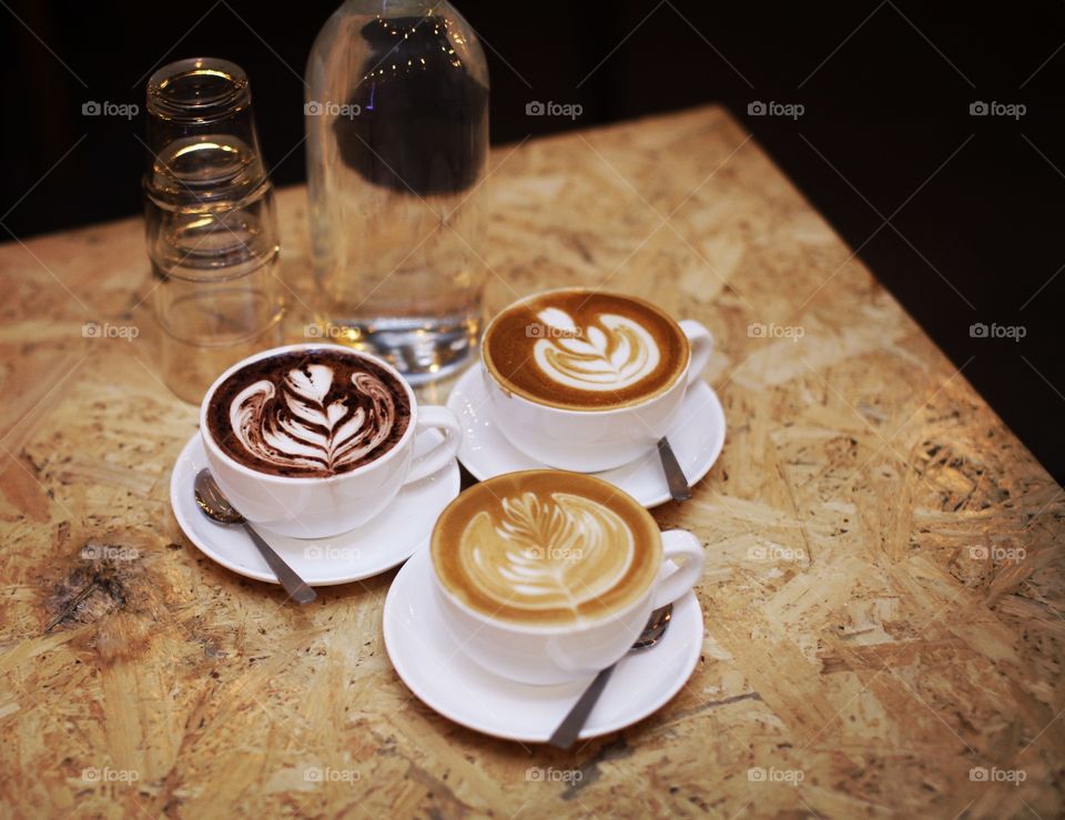 Cappuccino on the table