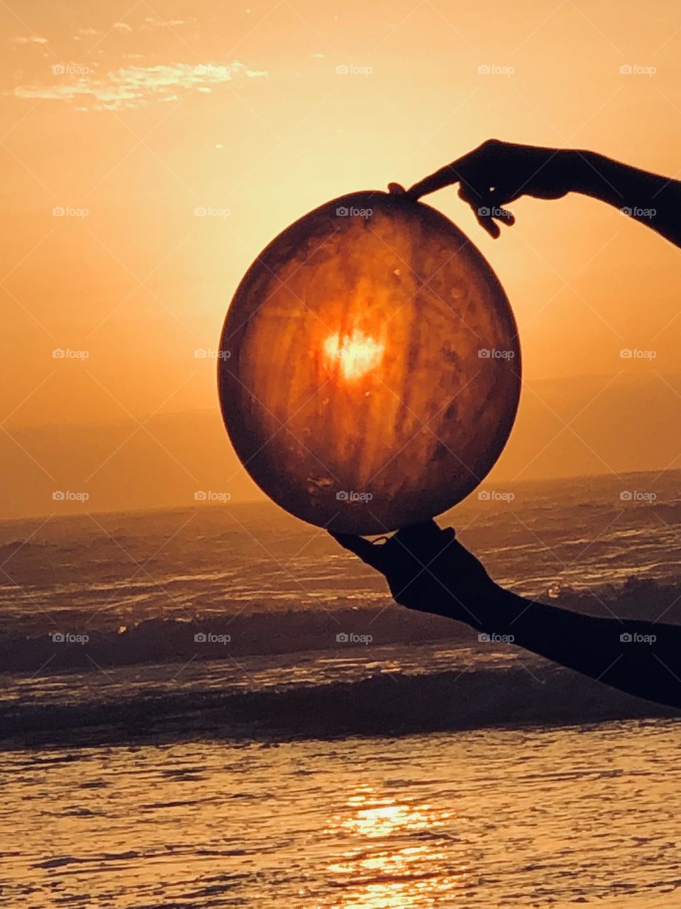 Beautiful sunset behind my balloon