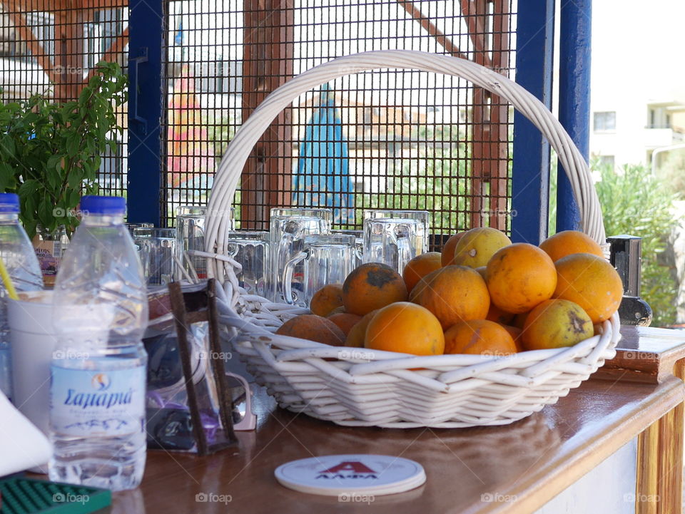 Oranges in a basket