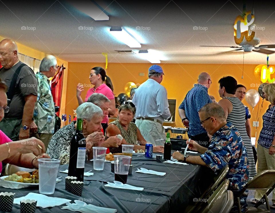 Dinner with friends. Dinner with friends at a birthday celebration for a 90 year old man still going strong.