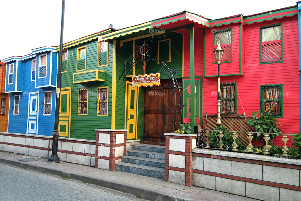 Colorful houses in Istanbul 