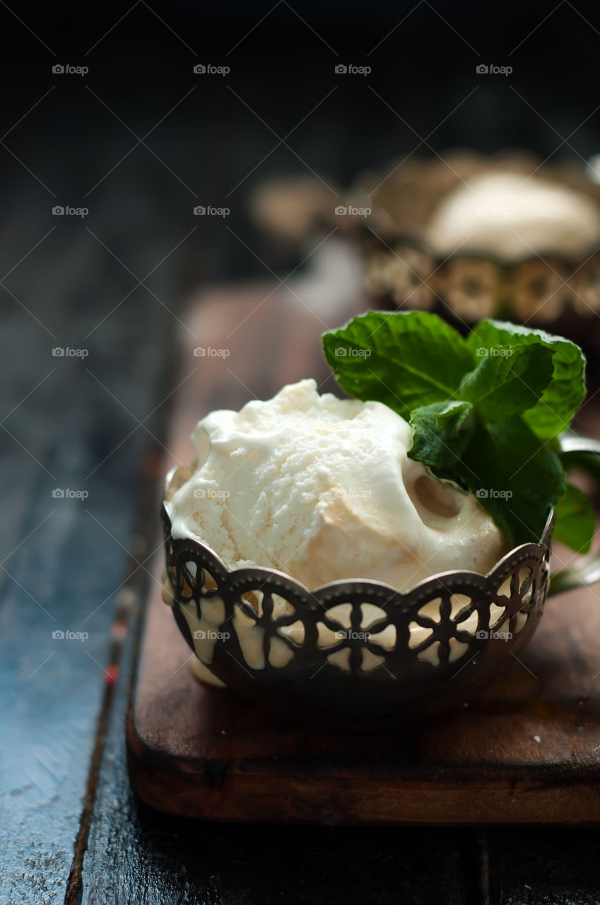 Delicious ice cream in cup