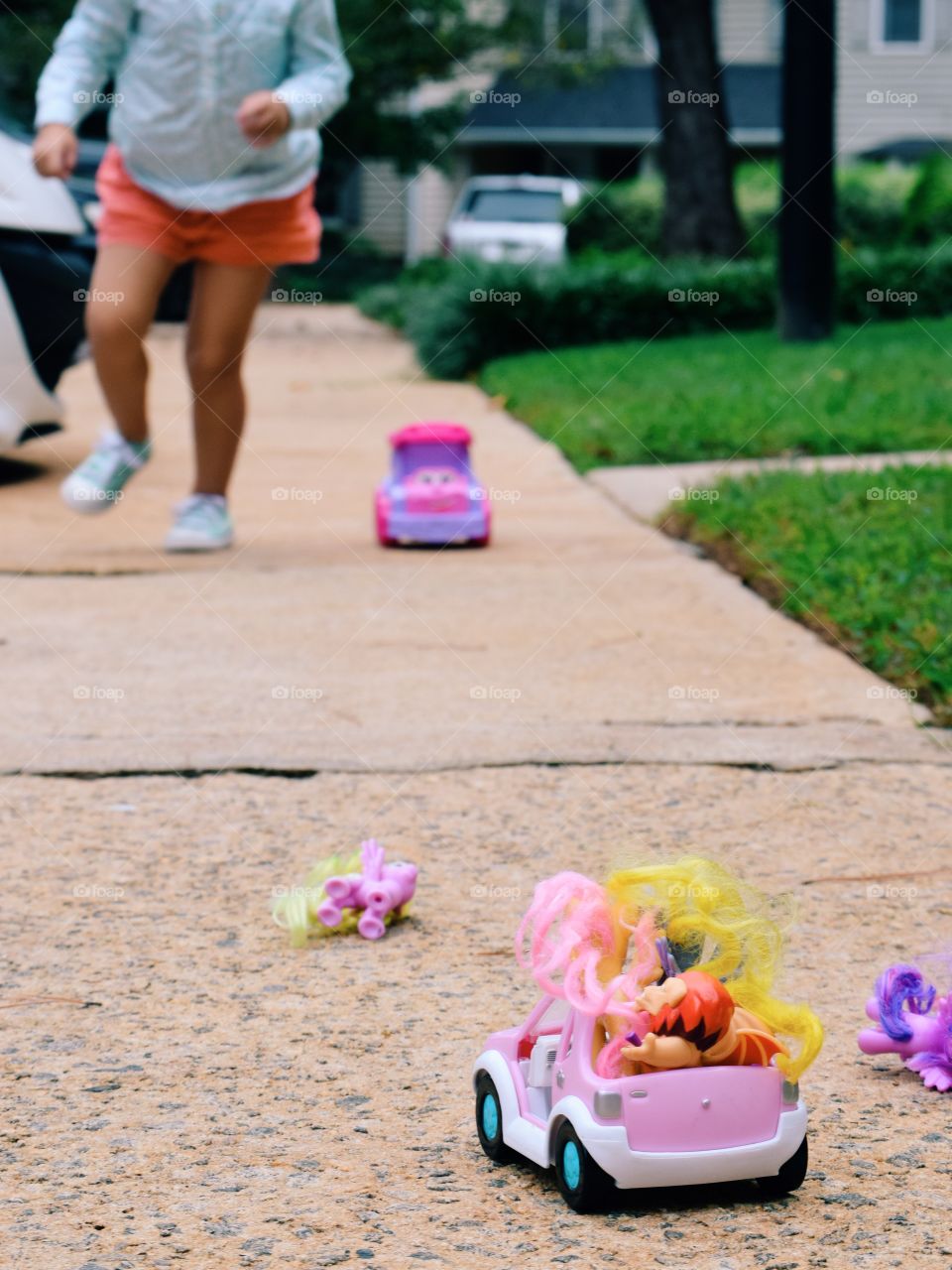 Child playing with toys in park