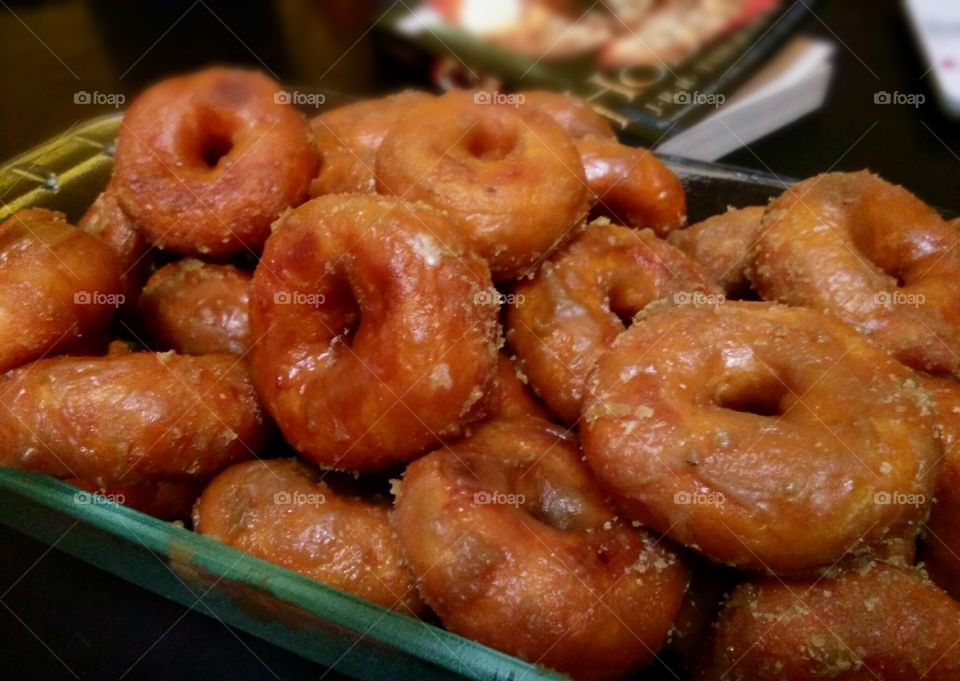 sweet potato doughnuts glazed with palm sugar