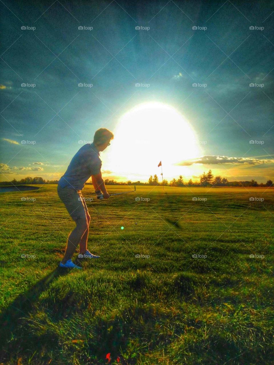 sunset on the golf course