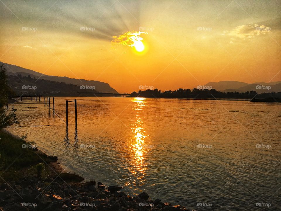Smokey Kamloops sunset 