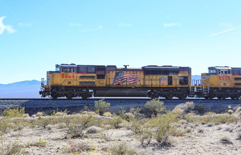 Train in desert 