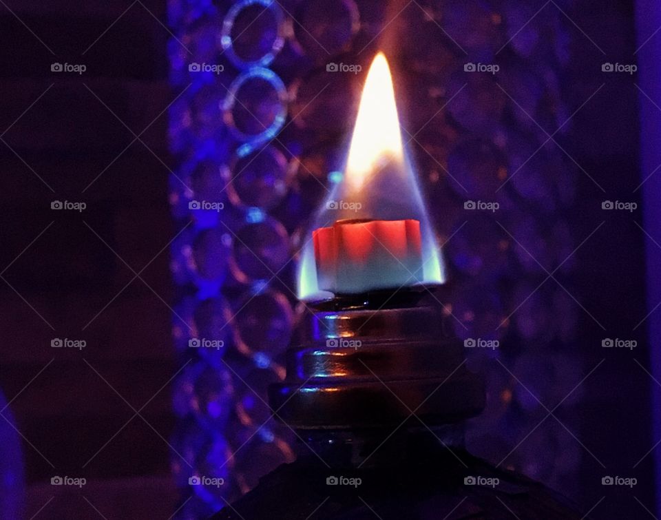 Flame on an oil lamp