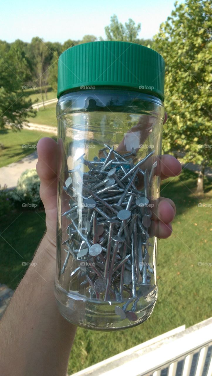 Jar of Nails. replacing shingles.