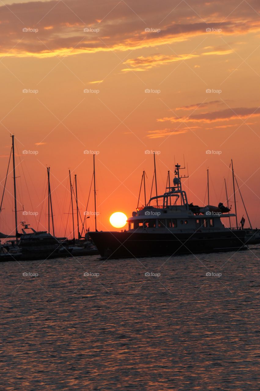 Sunset in the harbour