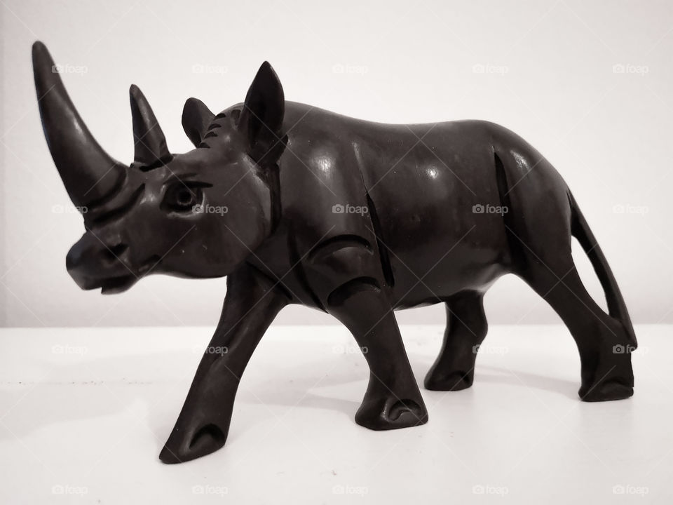 African Rhino made by wood.