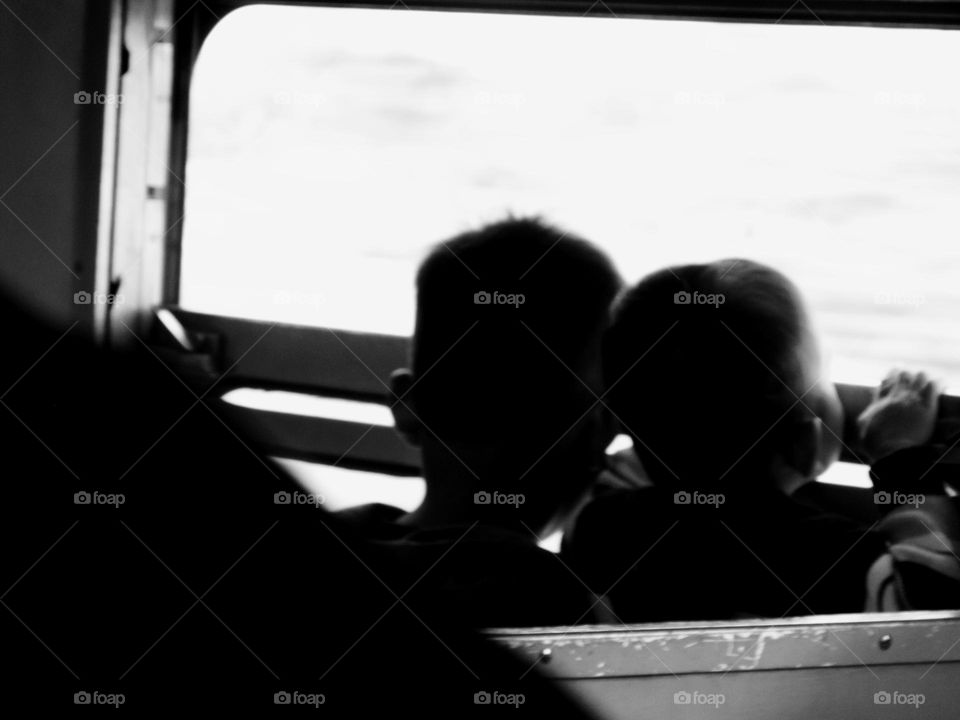 On one trip, two children were seen looking out of the train window