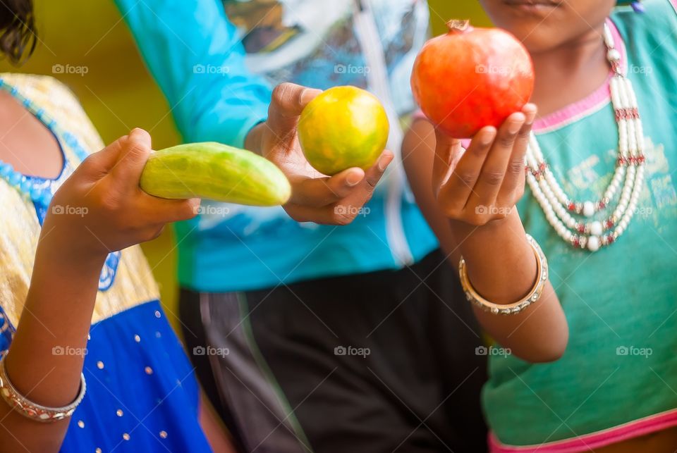 holding food 