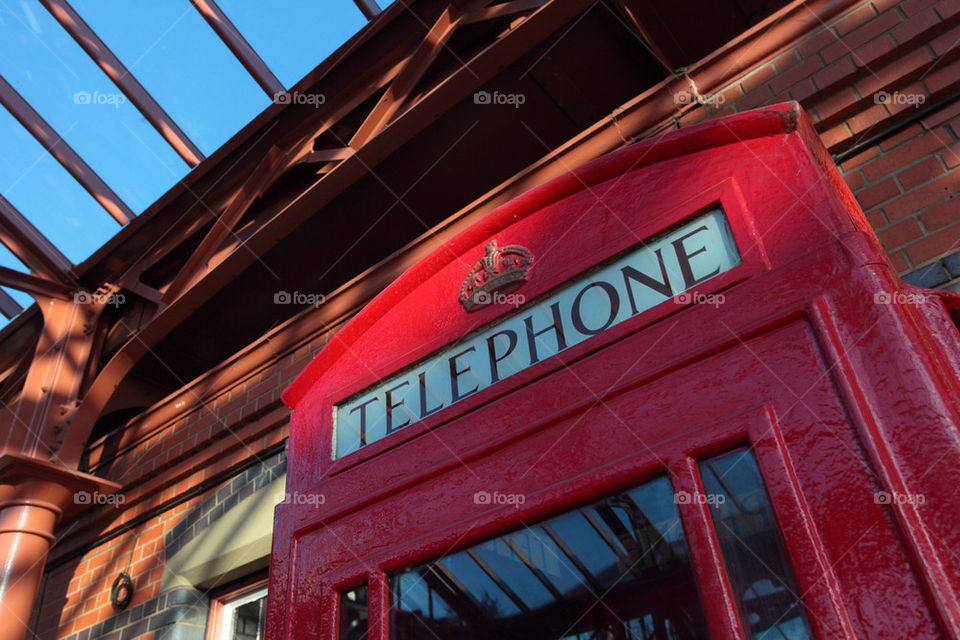 Traditional British phone box