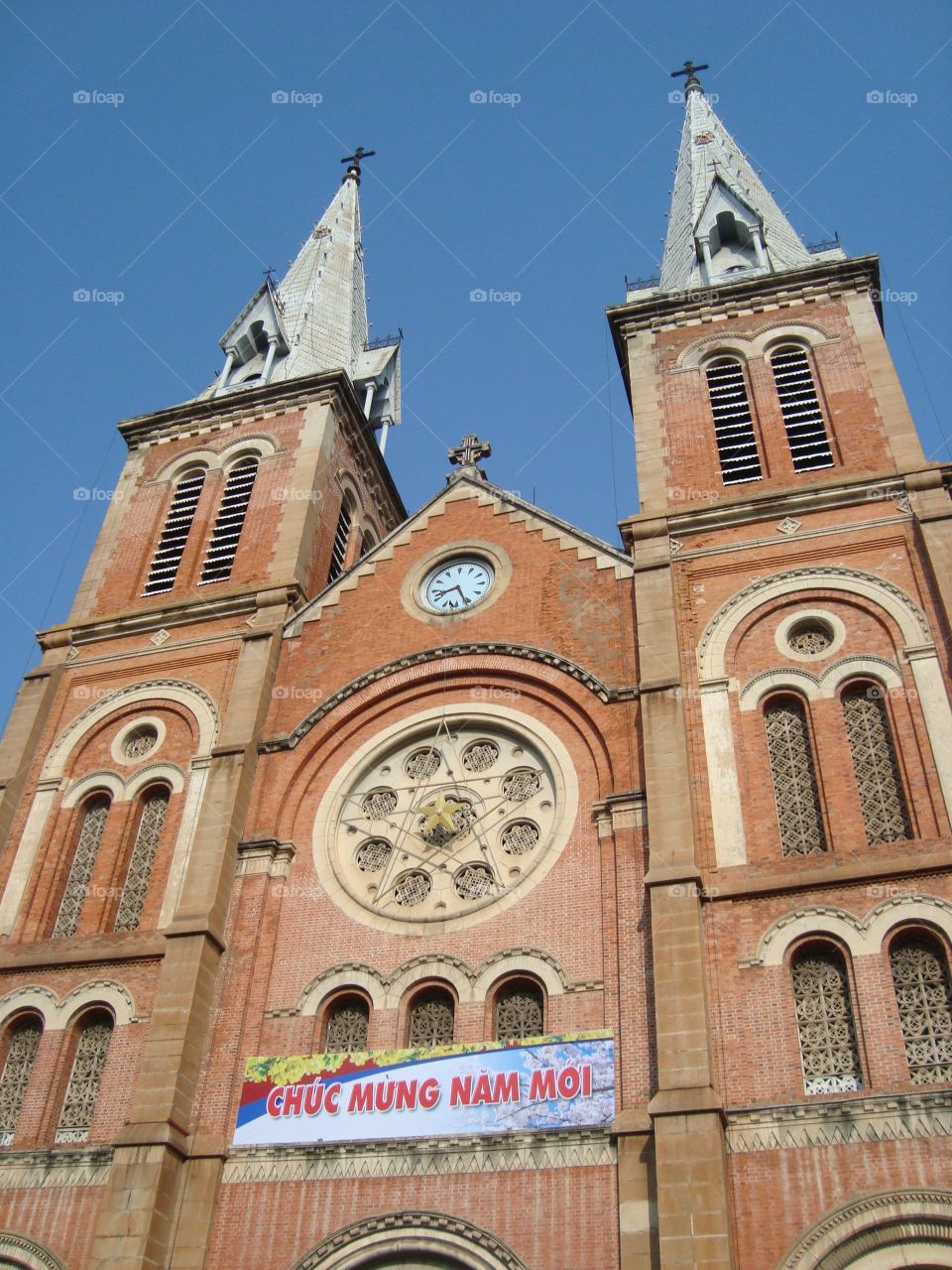 Catholic Chrch. Tower of Saigon Catholic Church