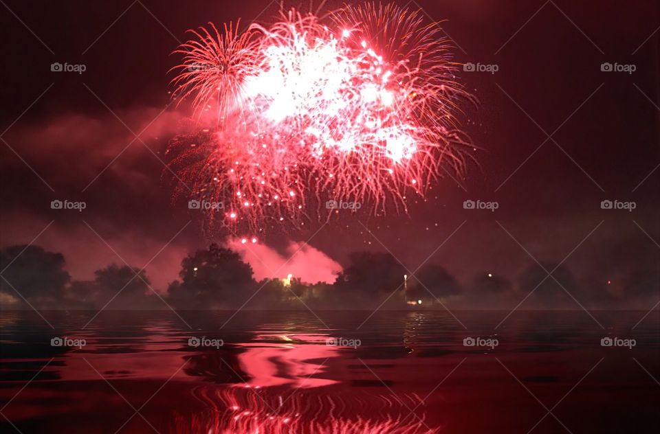 Fireworks and there Reflection
