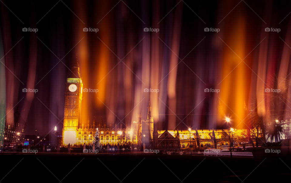 A beautiful night scene of London, United Kingdom. Artistic, colorful photo of a city.