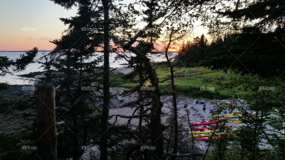 Sunset on Jewell Island in Casco Bay Maine