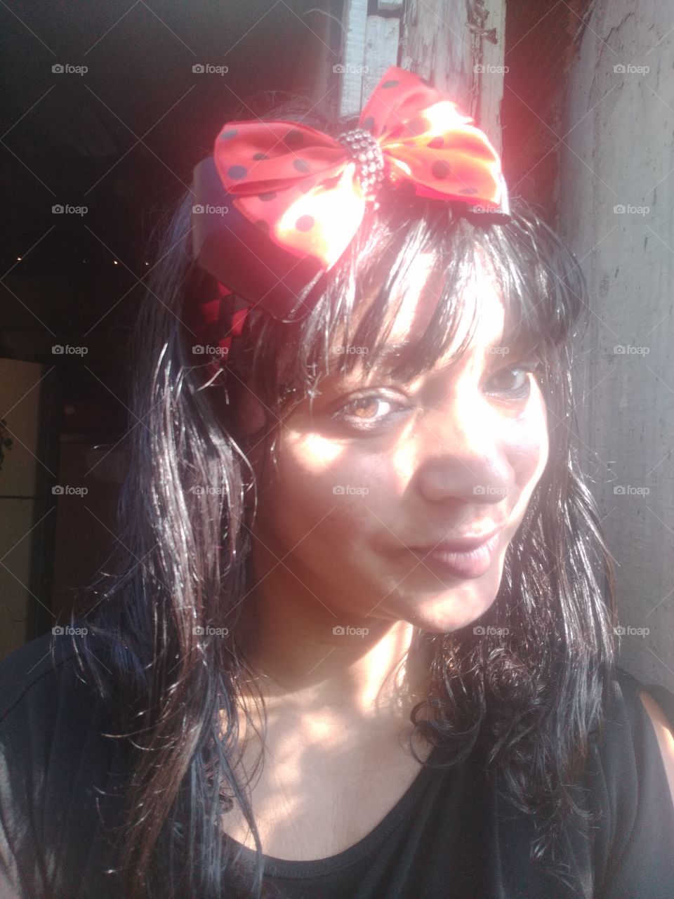 Euzinha com meu laço ladybug