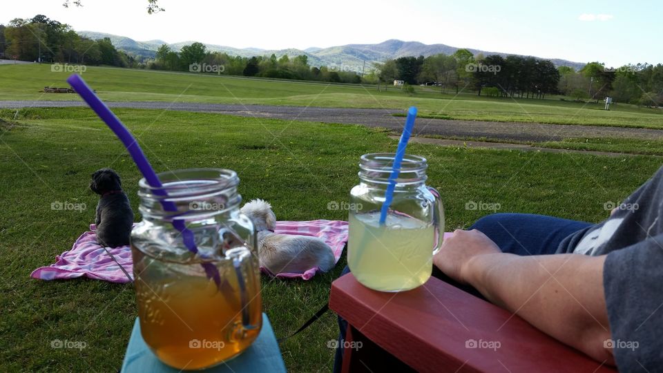 tea, Arnold Palmer and mountain view